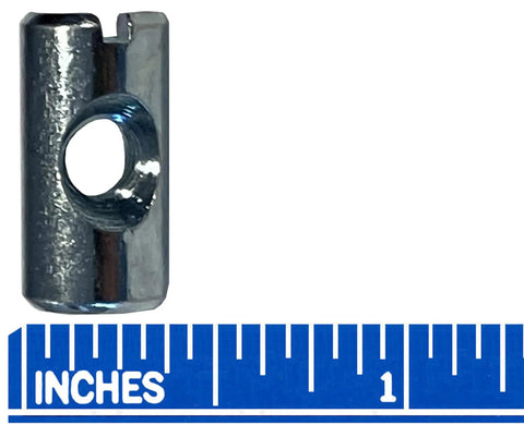 Heavy Duty 1/4-20 Thread Cross Dowel Barrel Nut 3/8 Inch Diameter 3/4 Inch High Zinc Plated Steel Center Fastening Hardware