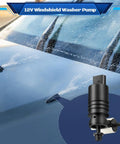 Windshield Washer Pump With Grommet Replacement For Jeep Wrangler Cherokee Grand Cherokee Compass Liberty Patriot And More shown spraying water