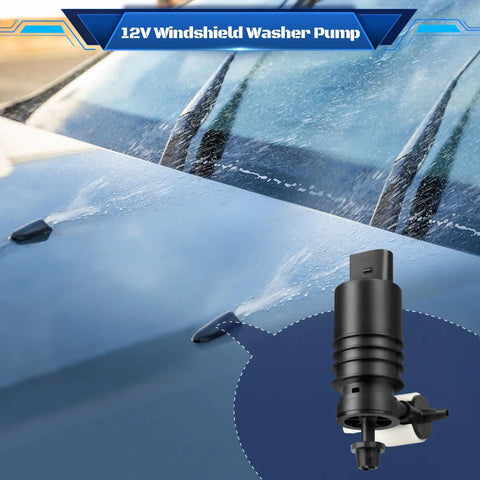 Windshield Washer Pump With Grommet Replacement For Jeep Wrangler Cherokee Grand Cherokee Compass Liberty Patriot And More shown spraying water