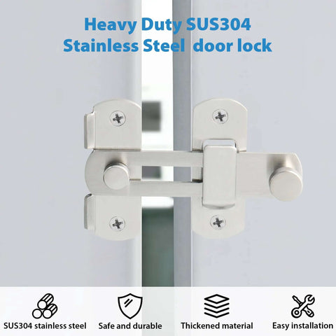 4 Inch Flip Latch Gate Latches Built Tough With SUS304 Stainless Steel Brushed Nickel on a door for security