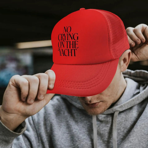 Red Washed Distressed Trucker Hat For Women Men Teens Lightweight Breathable Low Profile Baseball Cap with slogan