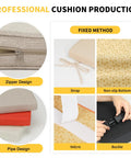 Custom Bench Cushions For Indoor Furniture And Bay Window Seats, features zipper design, strap, non-slip bottom, velcro, buckle
