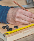 8 Pack Steel Dowel Centers For Woodworking Alignment Pins And Dowel Transfer Tools For Precise Cabinet Assembly with hand and ruler
