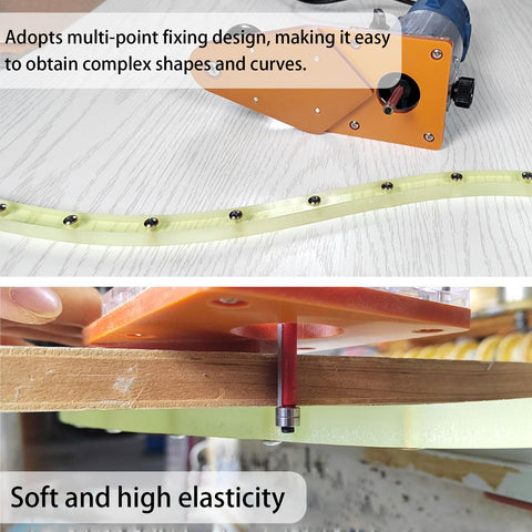 Professional 39 Inch Flexible Curve Template Featuring Killer Flexibility For Woodworking Contour Profiling Custom Router Patterns And Diy Builder Projects in use with a multi-point fixing design.