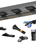 Under Desk Cable Management Kit With 20 Pairs Adjustable Hook And Loop Ties And 100 Pack 6 Inch Zip Ties Complete Cord Organizer