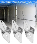 Two Pack Heavy Duty Garage Door Hinges For Variants 1 2 And 3 14 Gauge Galvanized Steel Replacement Parts in front of garage door