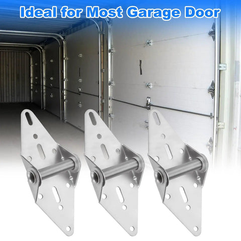 Two Pack Heavy Duty Garage Door Hinges For Variants 1 2 And 3 14 Gauge Galvanized Steel Replacement Parts in front of garage door
