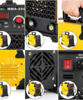 250A Arc Welder Kit With All In One Dual Voltage 110 220V Inverter Stick Welder VRD Hot Start panel and handle details