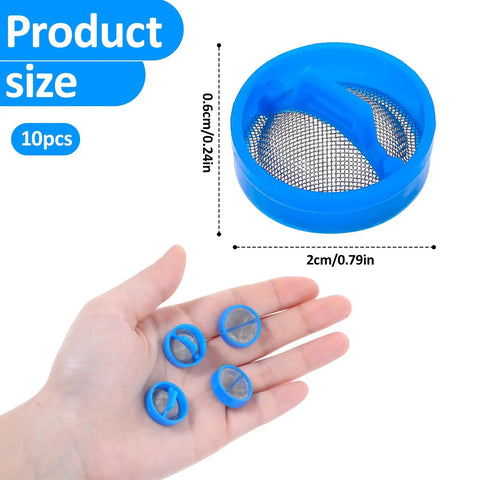 10 Pack Washer Water Inlet Filter Screens For Washing Machine Hose Filter With Screen Replacement Part Kit For Washer Repair And Maintenance That Easy To Install And Built To Last For Effortless Maintenance, 20x6 mm blue PET steel mesh