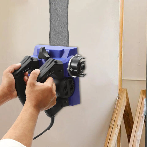 Heavy Workhorse 1300W Handheld Wall Planer in use for stripping paint, featuring dual handles and 6 inch blade.