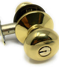 Top Notch High Security Door Knob With 2 Keys, Adjustable Backset From 2-3/8 To 2-3/4, Bright Brass Finish, Heavy Duty Lockset