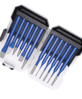 Top Grade 12 Pc Chisel Punch Kit For Serious Metal And Woodworking Pros Including Flat And Center Tools With Tough Storage Box Perfect For Any DIY Project, blue steel set in case