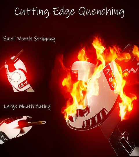 Premium Six Inch Cable Cutters Built From Hella Durable High Carbon Steel With Razor Sharp Cutting Heads and Non Slip Soft Grip Handles, shown in action.