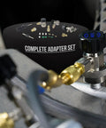 HVAC Gauges With Hoses Four Valve Manifold Set For R134A R410A R404A R22 Refrigerants with complete adapter set