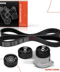 Engine Serpentine Belt Drive Kit With Tensioner And Idler Pulley For Honda 3 5L V6 Models Including Pilot 2012 2015 Odyssey