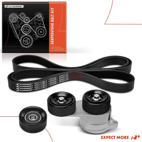 Engine Serpentine Belt Drive Kit With Tensioner And Idler Pulley For Honda 3 5L V6 Models Including Pilot 2012 2015 Odyssey