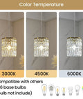 Crystal Pendant Light Kit For Kitchen Island With Height Adjustable Gold Chandelier Hanging Ceiling Fixture E26 Bulb