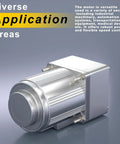 Side view of 110V AC Motor With Gearbox 18K Reduction 25W Variable Speed Gear Reducer Motor 75 RPM 10mm Shaft Diameter