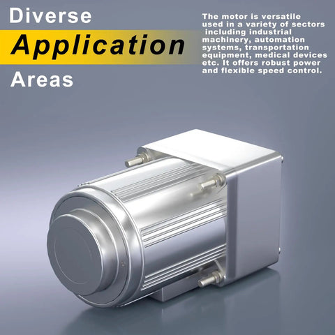 Side view of 110V AC Motor With Gearbox 18K Reduction 25W Variable Speed Gear Reducer Motor 75 RPM 10mm Shaft Diameter