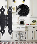 Tough As Nails H Type Cabinet Hinges Black Flush Mount Kit For Kitchen And Bathroom Doors Rustproof Steel with relief design.