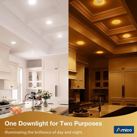 12 Pack 6 Inch 5Cct Tunable Led Recessed Can Lights Featuring Dual Ring Night Mode And Warm Amber Glow That Drops Some No Glare Illumination For No Sweat Install And Top Shelf Ambiance