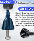 Hakkin deburring external chamfer tool, 4 pieces, tungsten carbide blade, blue hex-shank tool