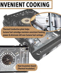 15,000 BTU Dual Fuel Portable Camp Stove With Carry Case For Propane Or Butane Piezo Ignition Includes 4 Butane Cans