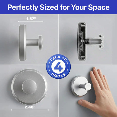Shower Suction Cup Hooks 4 Pack No Drill Easy Twist Lock Install On Tiles Glass Door Or Mirror Bathroom Organizer
