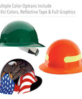 Supereight Thermoplastic Full Brim Hard Hat With 8 Point Ratchet Suspension White Safety Helmet for Construction and Industrial Job Sites Impact Protection and Comfortable Fit in various designs
