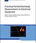 Book: Practical Partial Discharge Measurement on Electrical Equipment; white cover with blue band and waveform graphic