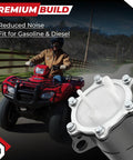 Drop-In Fuel Pump 16700-HP5-602 Replacement For Honda ATV next to a red ATV on a country road