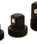 Low Profile Impact Socket Adapter Set With Detent Ball Retention Three Chrome Moly Adapters 1/4 To 3/8 3/8 To 1/2 1/2 To 3/4