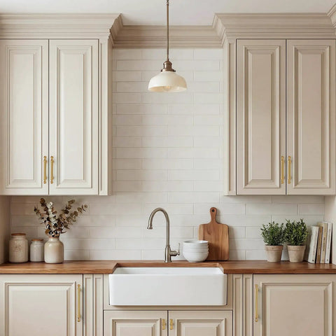Champagne Bronze Cabinet Pulls 3 Inch Center Hole, 30 Pack Zinc Alloy Kitchen Handles on cream kitchen cabinets