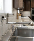 Wall Mounted Extended Kitchen Faucet Cold Only Rotatable Spout 304 Stainless Steel Single Lever for Mop Pool Utility Sink Silver(25cm) in modern kitchen.