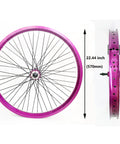 Purple 26 Inch Heavy Duty Bike Rim Wheel Set With Double Wall Aluminum Alloy 12 Gauge 48 Spokes Front And Rear Disc Brake Compatible