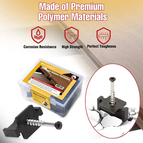 Hidden Deck Fasteners For Composite Decking With Stainless Steel Screws Universal Clips For Wood Framing 90 Per Box