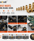 Heat Set Threaded Inserts Kit With Knurled Brass Inserts Sizes M2 And M25 And M3 And M4 And M5 And M6 For 3D Printing And DIY Projects