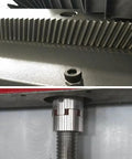 Close-up of 3 Axis Wood CNC Router Machine 4x8 Foot Working Area With Ultra Precise Engraving, Cutting components and details.