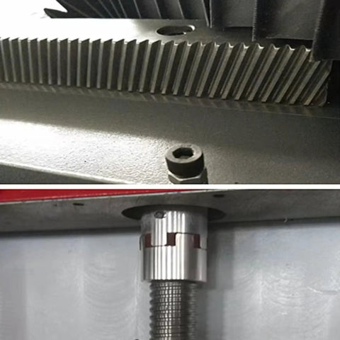 Close-up of 3 Axis Wood CNC Router Machine 4x8 Foot Working Area With Ultra Precise Engraving, Cutting components and details.