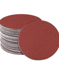 Heavy Duty 6 Inch Sanding Discs P180 Grit Aluminum Oxide Paper stacked for wood metalworking and polishing tools.