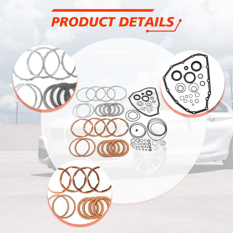 Transmission Master Rebuild Kit For JF015E RE0F11A CVT With Seals, Automotive Overhaul Kit Compatible With March Versa Sentra Cube Tiida NV200 And Spark Models Fits 1.4L To 2.0L Engines. transmission gaskets, seals, and friction plates
