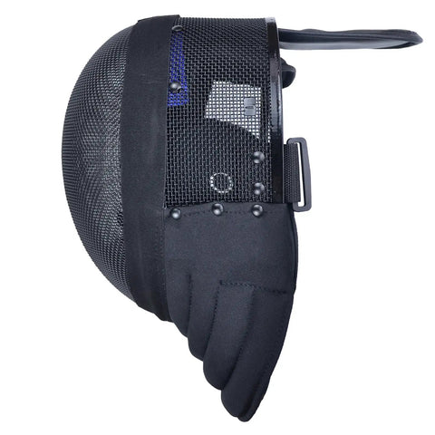Side view of Pro Grade Fencing Mask 350N With Removable Lining, CE Certified Fencing Helmet for Foil Epee Sabre and HEMA, stainless mesh