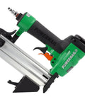 Slick 20 Gauge Pneumatic L Cleat Flooring Nailer Kit For Snapping Down Engineered And Hardwood Planks with aluminum body and ergonomic grip.