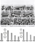 260 Piece SAE Bolts And Nuts Hardware Kit With Hex Bolts Nuts Washers 1/4-20 5/16-18 3/8-16 Stainless 304 Rust Resistant