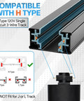 26Ft Black H Track Lighting Rails Complete H Style Track Lighting Kit 3 Wire With End Caps Live End Feeds T And L Connectors