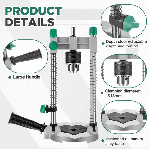 Must Have Portable Drill Guide Attachment For Hand Drilling Multi Angle Drill Press With One Quarter Inch And Three Eighths Inch Chucks