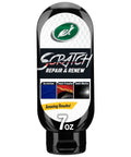 Front view of Scratch Repair And Renew Car Polish For Scratches Swirl Marks Paint Transfer Headlight Oxidation And Water Spots Safe For All Paint Colors 7oz With Protective Resin Formula bottle.