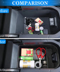 Toyota RAV4 Center Console Organizer Upgrade, Before and After of Armrest Storage Tray, Fits 2019-2025 Models