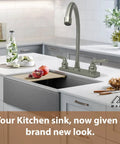 8 Inch Center Set Kitchen Faucet With Tall High Rise Spout Chrome POM Body And Stainless Steel Finish Two Handle Design ADA Compliant