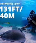 Diver using Brave 4 Pro Action Camera Bundle With Waterproof Floating Grip And Accessory Kit Gear Up For 4K30 Video underwater